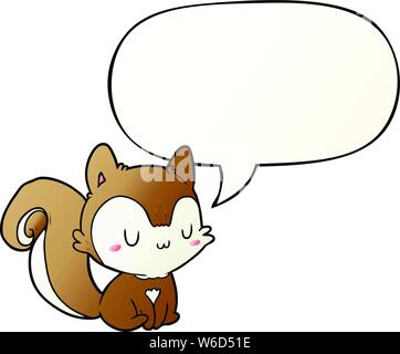 cartoon squirrel with speech bubble in smooth gradient style Stock Vector
