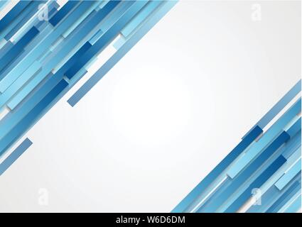 Blue geometric abstract tech diagonal stripes background. Vector illustration design template Stock Vector