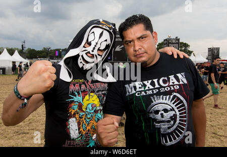 Wacken, Germany. 31st July, 2019. Wacken, Germany 01.08. - 03.08.2019: Wacken Open Air - WAO - 2019 festival visitors, Feature/Symbol/Symbolfoto/characteristic/Detail/Credit: dpa/Alamy Live News Stock Photo