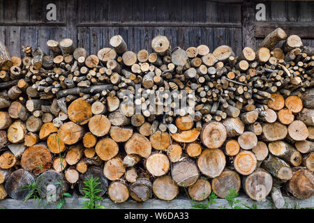 A pile of wooden logs. Stock Photo