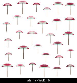 Beach striped umbrella background pattern Stock Vector