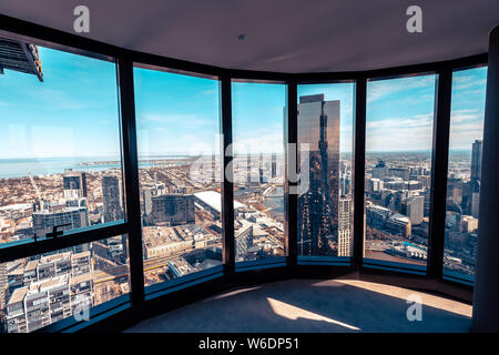 Melbourne, Australia - Southbank city view from Australia 108 apartment