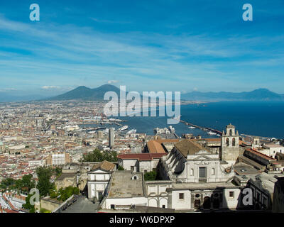 city view of Naples seen from castel Sant'Elmo Stock Photo