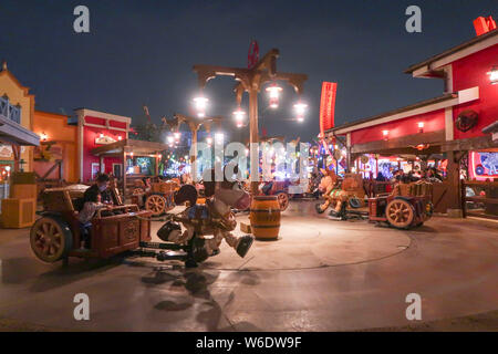 Interior view of the seventh themed land, Disney Pixar Toy Story Land, in the Shanghai Disneyland at the Shanghai Disney Resort in Pudong, Shanghai, C Stock Photo