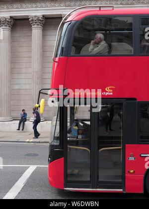 ctplus London Red  double decker bus with passengers, CT Plus is the main operations arm of transport social enterprise HCT Group Stock Photo