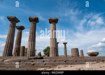 The remaining Doric columns of the ancient Greek Temple of Athena on a ...