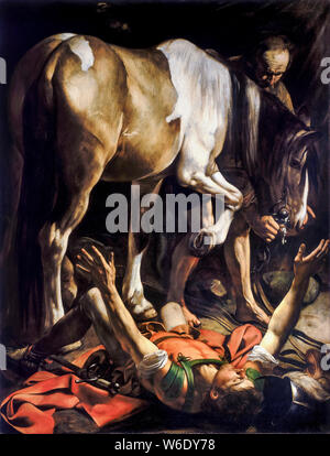 Caravaggio, Conversion on the Way to Damascus, painting, 1600-1601 Stock Photo