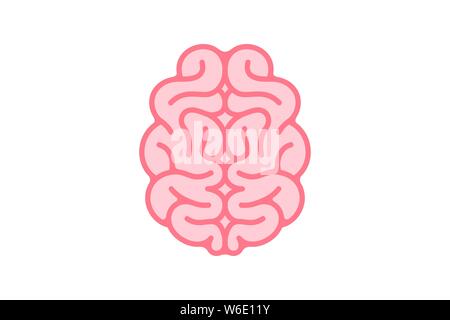 Brain intelligence mind sign. Central nervous system organ black icon. Vector creative idea symbol illustration Stock Vector