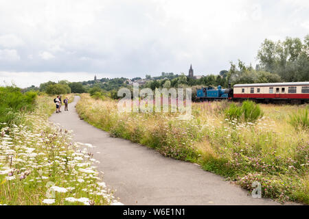 Bo'Ness and Kinneil Railway - Caledonian Railway 439 Class No 419 passing through Kinneil Nature Reserve on the outskirts of Bo'Ness, Scotland, UK Stock Photo