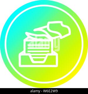 office paper stack circular icon with rainbow gradient finish Stock ...