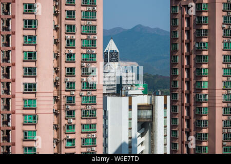 A view of high-rise buildings at the Luohu District in Shenzhen city, south China's Guangdong province, 13 March 2018.    Luohu District is one of the Stock Photo