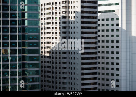 A view of high-rise buildings at the Luohu District in Shenzhen city, south China's Guangdong province, 13 March 2018.    Luohu District is one of the Stock Photo