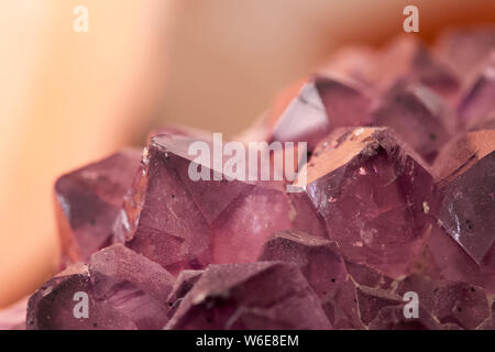 close up of an amethyst geode by natural light Stock Photo