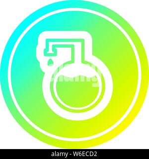 chemical vial circular icon with cool gradient finish Stock Vector ...