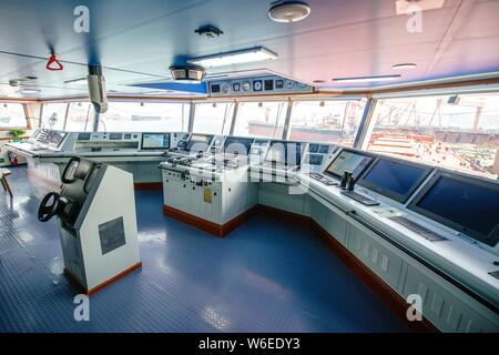 Interior View Of The Cockpit Of The 400 000 Ton Ore Carrier