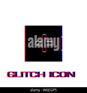 Medicine chest icon flat. Simple pictogram - Glitch effect. Vector illustration symbol Stock Vector