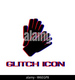 Applause icon flat. Simple pictogram - Glitch effect. Vector illustration symbol Stock Vector