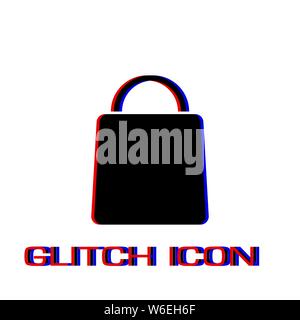 Pack icon flat. Simple pictogram - Glitch effect. Vector illustration symbol Stock Vector