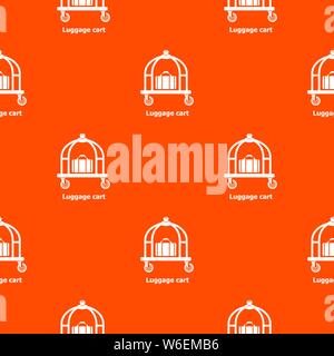 Luggage cart pattern vector orange Stock Vector