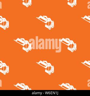 Bobcat machine pattern vector orange Stock Vector