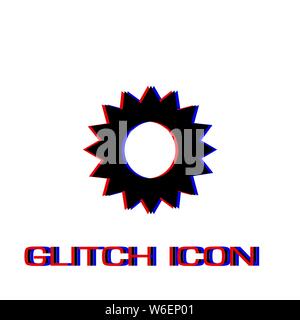 Star icon flat. Simple pictogram - Glitch effect. Vector illustration symbol Stock Vector
