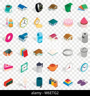 Teapot icons set, isometric style Stock Vector