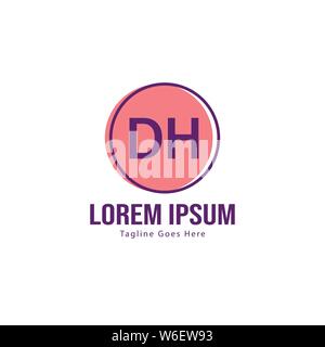 DH Letter Logo Design. Creative Modern DH Letters Icon Illustration design Stock Vector
