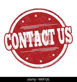 Contact us sign or stamp on white background, vector illustration Stock Vector