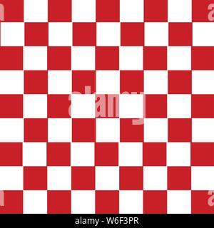 Red and white checkered background, vector illustration Stock Vector