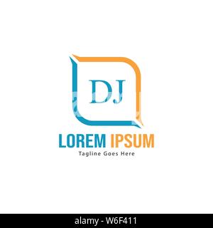 DJ Letter Logo Design. Creative Modern DJ Letters Icon Illustration design Stock Vector