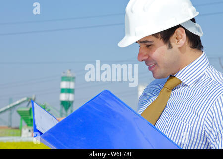 Architect doing paperwork Stock Photo