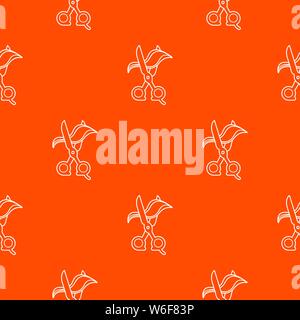 Haircut pattern vector orange Stock Vector