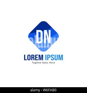 Initial DN logo template with modern frame. Minimalist DN letter logo vector illustration design Stock Vector