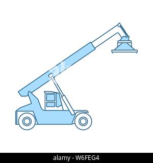 Port Loader Icon. Thin Line With Blue Fill Design. Vector Illustration ...