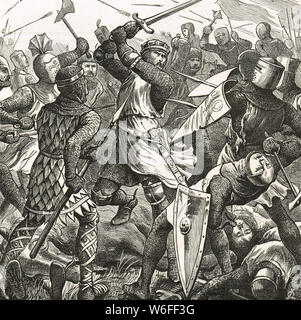No quarter to traitors,Simon de Montfort, Earl of Leicester at the Battle of Evesham,4 August 1265 Stock Photo