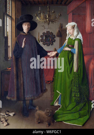 The Arnolfini Portrait, 1434. Artist: Eyck, Jan van (1390-1441) Stock Photo