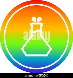 science experiment circular icon with rainbow gradient finish Stock ...