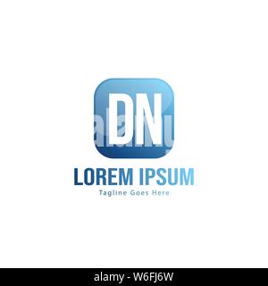 Initial DN logo template with modern frame. Minimalist DN letter logo vector illustration design Stock Vector