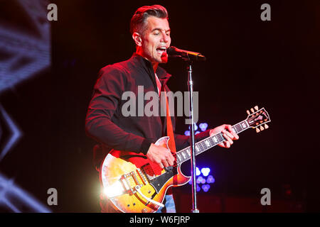 WANTAGH, NY - JUL 26: Nick Hexum of 311 performs in concert on July 26, 2019 at Northwell Health at Jones Beach Theater in Wantagh, New York. Stock Photo
