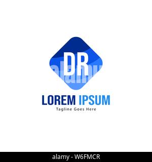 Initial DR logo template with modern frame. Minimalist DR letter logo vector illustration design Stock Vector