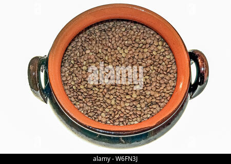 Crock pot with lentils Stock Photo