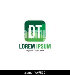 Initial DT logo template with modern frame. Minimalist DT letter logo vector illustration design Stock Vector