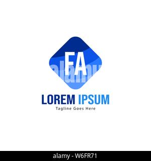Initial FA logo template with modern frame. Minimalist FA letter logo vector illustration design Stock Vector