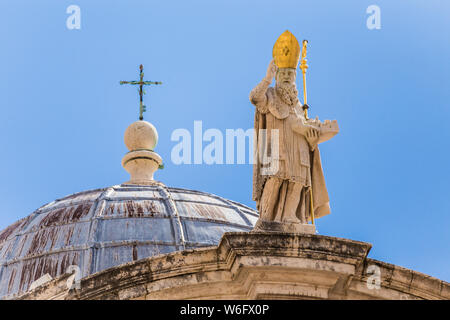 05  May 2019, Dubrovnik, Croatia. St Blaise's Church. Architectural detail Stock Photo