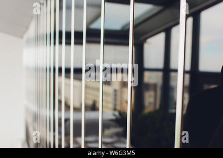 Mirror interior rectangular, dark, modern design vertical. Stock Photo