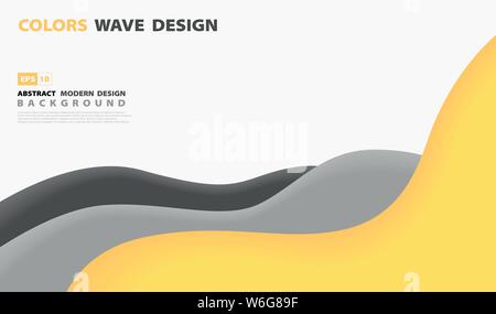 Abstract tech yellow line overlap design on white background. Use for presentation, poster, ad, artwork, template design. illustration vector eps10 Stock Vector