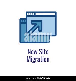 Website Update Icon - with some arrows thin line outline imagery Stock Vector