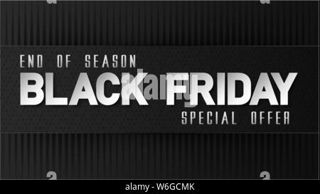 Abstract vector black friday sale layout background for banner, poster, flyer. Stock Vector