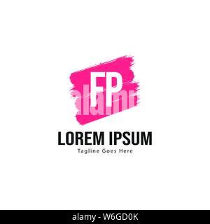 Initial FP logo template with modern frame. Minimalist FP letter logo vector illustration design Stock Vector