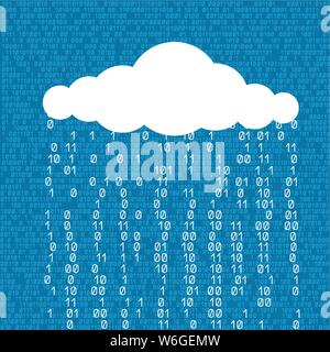 digital rain and cloud Stock Vector